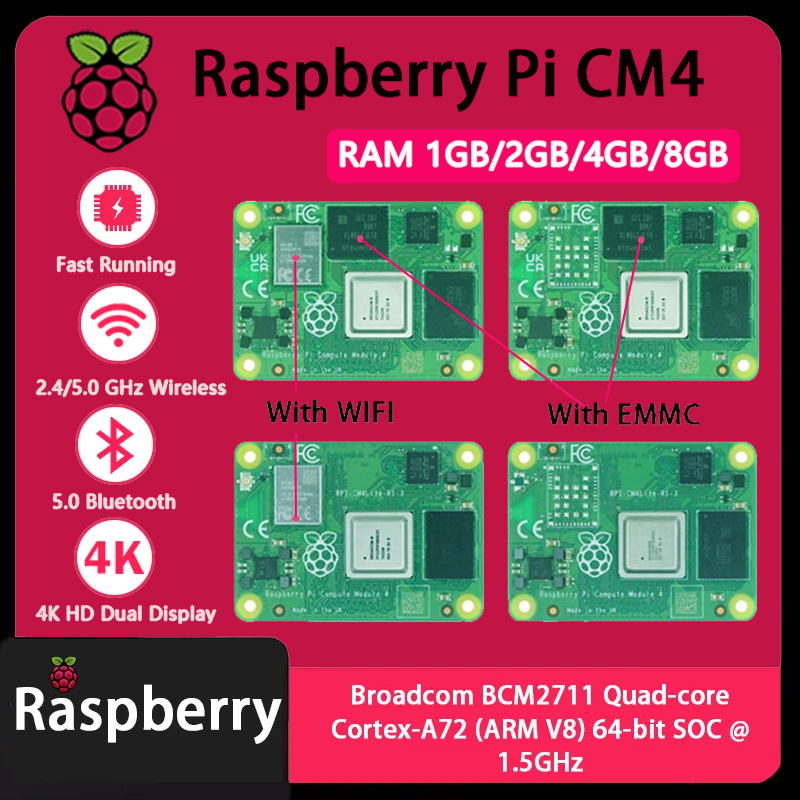 Raspberry Pi Compute Module 4 8Gb 32Gb Emmc - Raspberry Pi CM4 1GB/2GB/4GB/8GB RAM Rpi