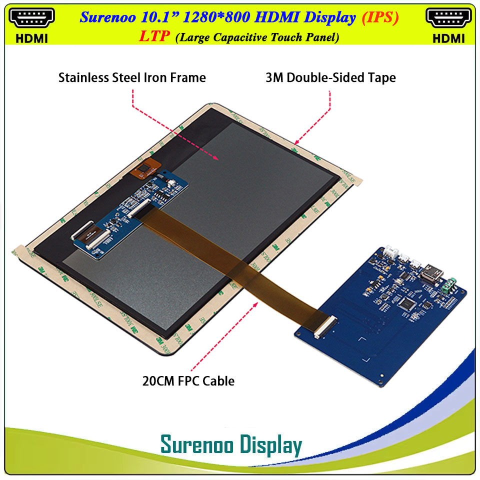 Módulo LCD Compatible con HDMI - Raspberry Pi 10.1 Inch Capacitive Touch Screen Ips reseña y precio