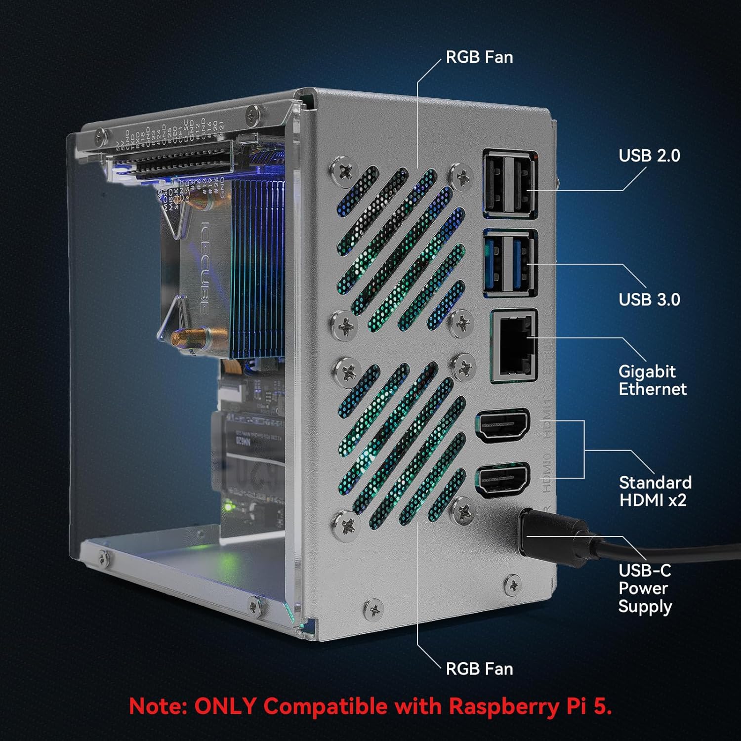 Caja Mini PC Pironman 5 NVMe M - Raspberry Pi Ai Kit Hailo-8L reseña y precio
