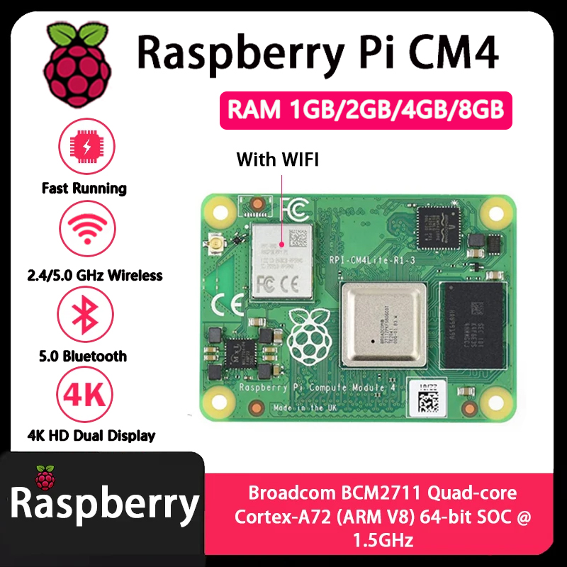Raspberry Pi CM4 1GB/2GB/4GB/8 - Raspberry Pi Compute Module 4 8Gb 32Gb Emmc reseña y precio