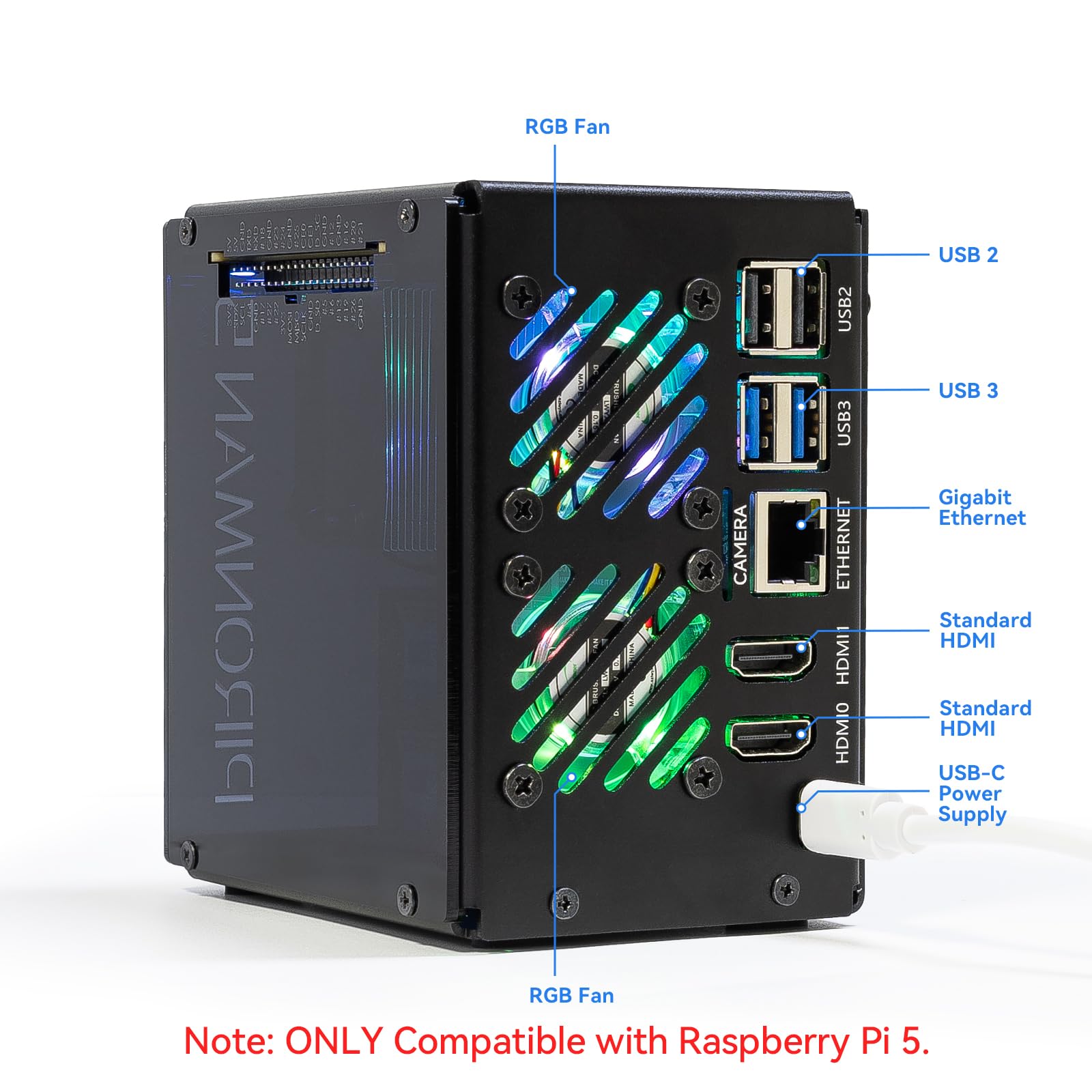 Caja de PC Pironman 5-MAX con  - Raspberry Pi Ai Kit Hailo-8L reseña y precio